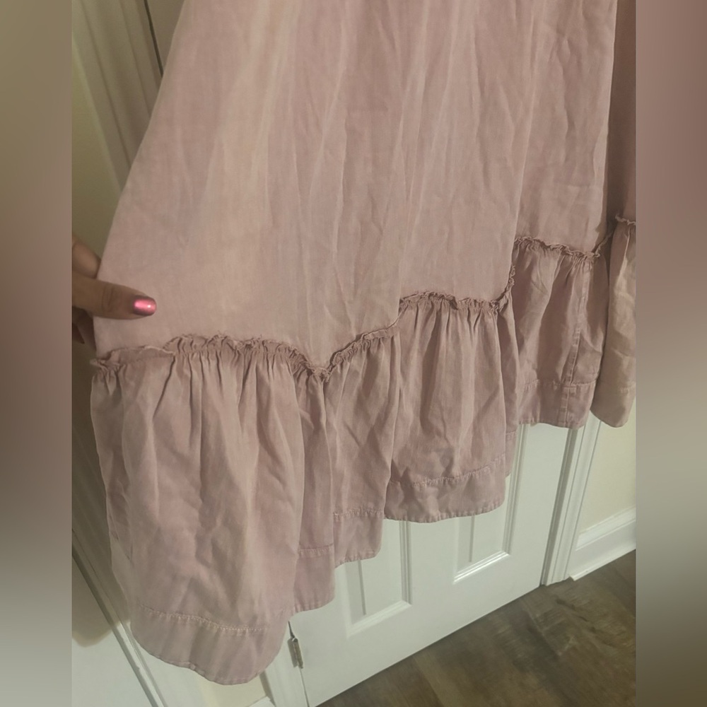 Free People Roucha Denim Maxi Dress In Pale Mauve Size XS - Picture 12 of 16